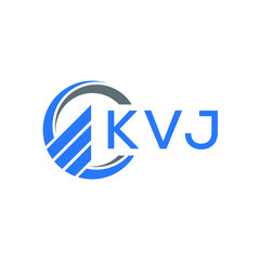 KVJ Flat accounting logo design on white  background. KVJ creative initials Growth graph letter logo concept. KVJ business finance logo design.