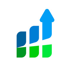 Up arrow graph logo icon vector illustration