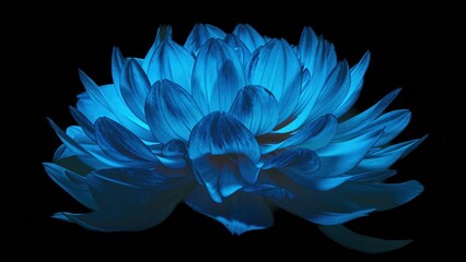 Dalia - kwiat na czarnym tle podświetlony światłem led