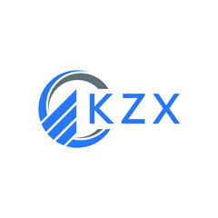 KZX Flat accounting logo design on white  background. KZX creative initials Growth graph letter logo concept. KZX business finance logo design.