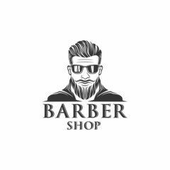 Barber shop vintage logo design illustration