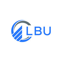 LBU Flat accounting logo design on white  background. LBU creative initials Growth graph letter logo concept. LBU business finance logo design.