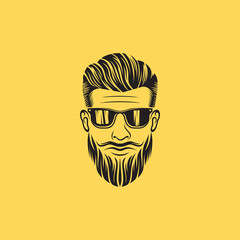 Beard man logo vector illustration