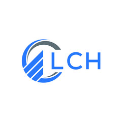 LCH Flat accounting logo design on white  background. LCH creative initials Growth graph letter logo concept. LCH business finance logo design.