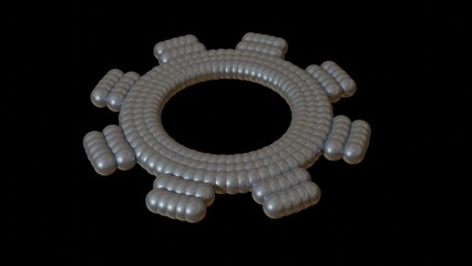 Nanogear 3d render illustration concept of nanoscale technology