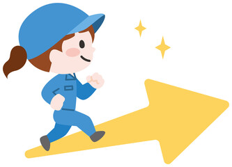 成長する女性作業員 