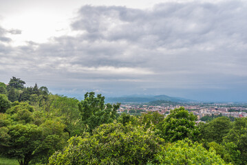 Fototapeta premium Panorama of Vicenza from Mount Berico, Veneto, Italy, Europe, World Heritage Site