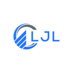 LJL Flat accounting logo design on white  background. LJL creative initials Growth graph letter logo concept. LJL business finance logo design.