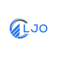 LJO Flat accounting logo design on white  background. LJO creative initials Growth graph letter logo concept. LJO business finance logo design.