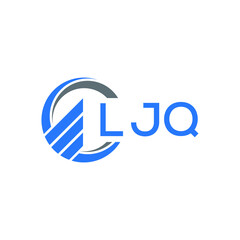 Fototapeta premium LJQ Flat accounting logo design on white background. LJQ creative initials Growth graph letter logo concept. LJQ business finance logo design.