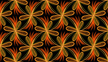 Geometric ethnic pattern seamless flower color. seamless pattern. Design for fabric,curtain,background,carpet,wallpaper,clothing,wrapping,Batik,mandalas,fabric,Vector illustration. pattern style.