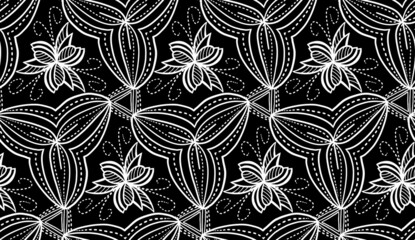 Geometric ethnic pattern seamless flower color. seamless pattern. Design for fabric,curtain,background,carpet,wallpaper,clothing,wrapping,Batik,mandalas,fabric,Vector illustration. pattern style.