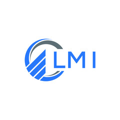 LMI Flat accounting logo design on white  background. LMI creative initials Growth graph letter logo concept. LMI business finance logo design.