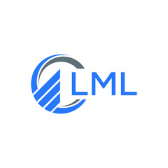 LML Flat accounting logo design on white  background. LML creative initials Growth graph letter logo concept. LML business finance logo design.
