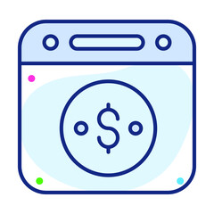 calender Finance Related Vector Line Icon. Editable Stroke Pixel Perfect.
