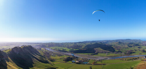 Paragliding over Te Mata Peak, Hawkes Bay, New Zealand