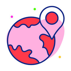  location Finance Related Vector Line Icon. Editable Stroke Pixel Perfect.