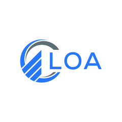 LOA Flat accounting logo design on white  background. LOA creative initials Growth graph letter logo concept. LOA business finance logo design.