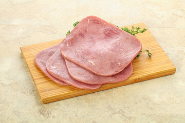 Sliced Beef Ham over board