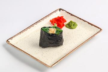 Japanese sushi gunkan with chukka