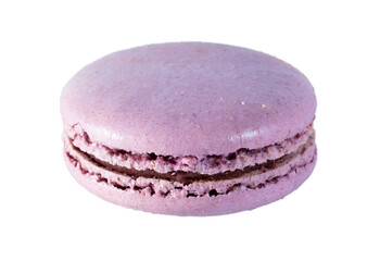  French sweet dessert macarons on white.