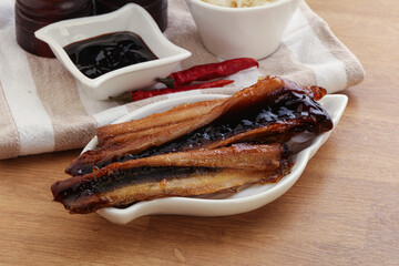 Roasted eel in unagi sause