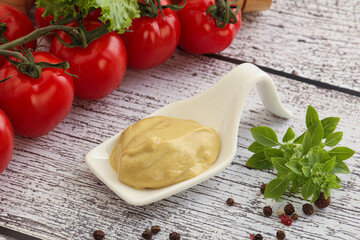 Spicy Mustard sauce in the bowl