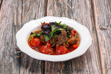 Beef with vegetablea and herbs