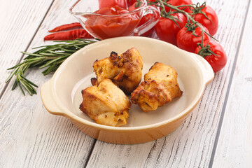 Chicken breast shashlik - grilled meat