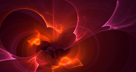 3D rendering abstract multicolor fractal light background