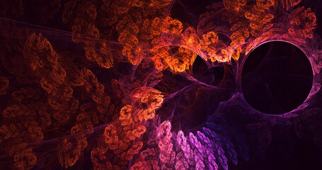 3D rendering abstract multicolor fractal light background