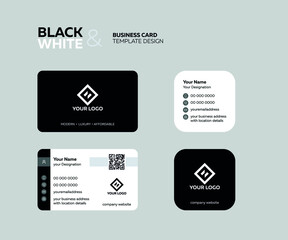 Black and White Business Card Template Vector