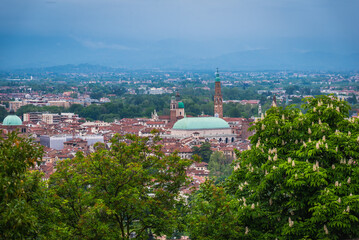 Panorama of Vicenza from Mount Berico, Veneto, Italy, Europe, World Heritage Site