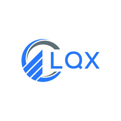 Obraz premium LQX Flat accounting logo design on white background. LQX creative initials Growth graph letter logo concept. LQX business finance logo design.