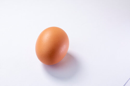 chicken egg medium close-up photo isolated on a white background