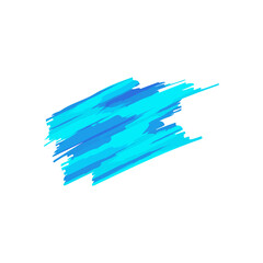 Blue paint brush stroke vector isolated