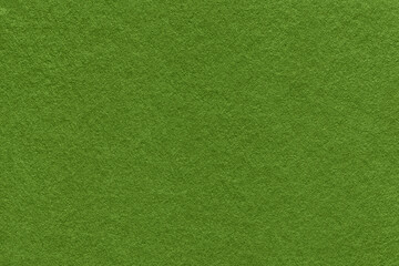 Texture of dark green and olive colors paper background, macro. Structure of dense lime craft...