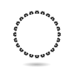Lotus circle frame with shadow