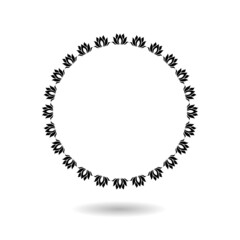 Lotus circle frame with shadow