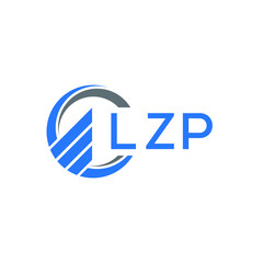 LZP Flat accounting logo design on white  background. LZP creative initials Growth graph letter logo concept. LZP business finance logo design.