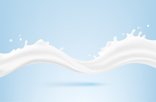 White wave along with drips and splashes. Vector illustration. Can be use for your design. Great for imaging milk, cream and other white liquids. EPS10.