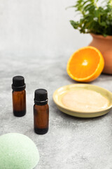 Essential Oils and Beauty Supplies with Orange and Spearmint