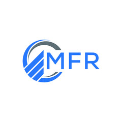 MFR Flat accounting logo design on white  background. MFR creative initials Growth graph letter logo concept. MFR business finance logo design.