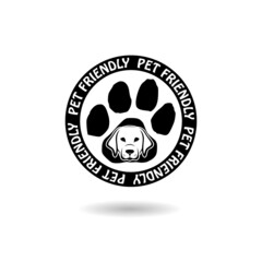 Pet friendly logo icon with shadow