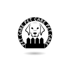 Naklejka premium Pet care logo with shadow