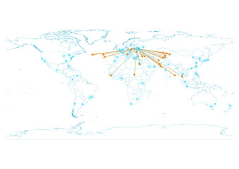 Export concept map for Belarus, vector Belarus map  on white background suitable for export concepts. File is suitable for digital editing and large size prints.