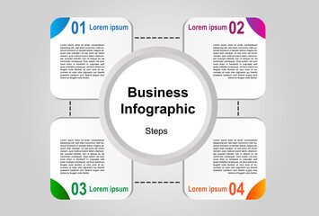 4 step colorful infographic element template. design for presentation.