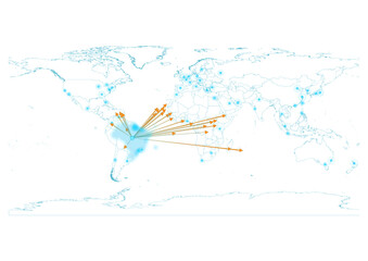 Export concept map for Brazil, vector Brazil map  on white background suitable for export concepts. File is suitable for digital editing and large size prints.