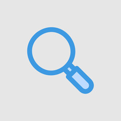 Search icon in blue style about essentials, use for website mobile app presentation
