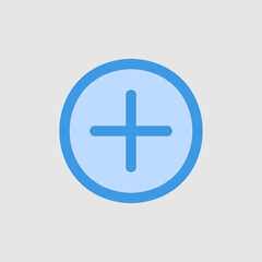Fototapeta premium Add icon in blue style about essentials, use for website mobile app presentation